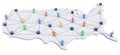 USA Networking Map Royalty Free Stock Photo