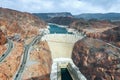 USA, Nevada Arizona border - February 19, 2018. Aerial view of Hoover Dam