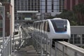 USA - Nevada - Las Vegas white driverless automatic monorail train