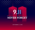 9/11 USA Never Forget September 11, 2001. Vector conceptual illu Royalty Free Stock Photo