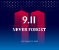 9/11 USA Never Forget September 11, 2001. Vector conceptual illu Royalty Free Stock Photo