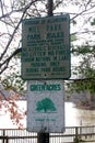 Signpost, Information signs at the entrance to Pete Sensi Park, NJ