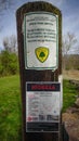 USA, New Jersey - April 24, 2018: information Poster Showing Park Rules, New Jersey USA