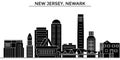Usa, New Jersey, Newark architecture vector city skyline, travel cityscape with landmarks, buildings, isolated sights on Royalty Free Stock Photo