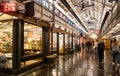 USA, New York, Chelsea market. People walking in the hall