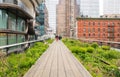 New York. People walking on Highline, Manhattan downtown