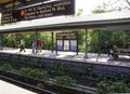 USA, New York. People are waiting for the train at the metro station Sheepshead bay