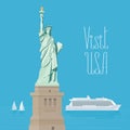 USA New York statue of liberty vector illustration, poster Royalty Free Stock Photo