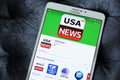 Usa news app Royalty Free Stock Photo