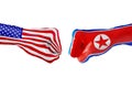 USA and North Korea flag. Concept fight, business competition, conflict or sporting events Royalty Free Stock Photo