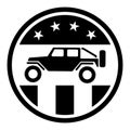 USA off road 4wd logo in black with stars and stripes isolated vector illustration Royalty Free Stock Photo