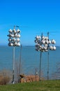 USA, Ohio - April 26, 2018: Nests for birds. Lorain Harbor, Ohio, USA