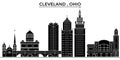 Usa, Ohio Cleveland architecture vector city skyline, travel cityscape with landmarks, buildings, isolated sights on Royalty Free Stock Photo