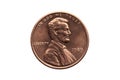 USA one cent penny coin with a portrait image of Abraham Lincoln