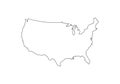 USA outline map national borders country shape