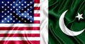 USA and Pakistan flag silk Royalty Free Stock Photo