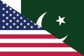 USA Pakistan friendship national flag cooperation diplomacy country emblem Royalty Free Stock Photo