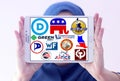 USA election parliamentary political party logos and icons