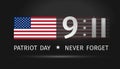 9/11 USA Patriot Day. Never Forget September 11, 2001. Conceptual illustration for Patriot Day US banner Royalty Free Stock Photo