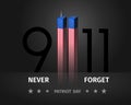 9/11 USA Patriot Day. Never Forget September 11, 2001. Conceptual illustration for Patriot Day US poster or banner Royalty Free Stock Photo