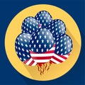 USA Patriotic balloons colored specially for the Fourth of July. Country National Colors.