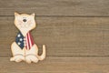 USA patriotic fun cat on a weathered wood background Royalty Free Stock Photo