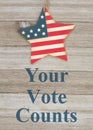 USA patriotic voting message Your Vote Counts Royalty Free Stock Photo