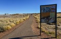 USA, PHENIX, ARIZONA- NOVEMBER 17, 2019: information sign in Petrified Forest National Park, Arizona