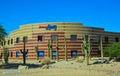 USA, PHENIX, ARIZONA- NOVEMBER 17, 2019: Large cacti Carnegiea gigantea near the store, landscaping, Phoenix Arizona