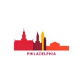 Philadelphia city skyline silhouette vector logo illustration