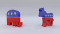 USA political parties symbols: democrats and repbublicans