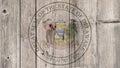 US State Delaware Seal Wooden Fence Royalty Free Stock Photo