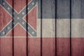 US State Mississippi Flag Wooden Fence Royalty Free Stock Photo