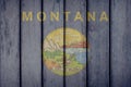 US State Montana Flag Wooden Fence