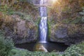 USA, Portland, scenic Multnomah Falls in Oregon Columbia River Gorge Royalty Free Stock Photo