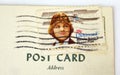 USA postage stamp on postcard Royalty Free Stock Photo