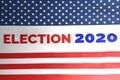USA Presidential election 2020 concept illustration on american flag Royalty Free Stock Photo