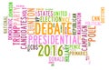 USA presidential election debates in word tag cloud Royalty Free Stock Photo