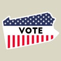 USA presidential election 2016 vote sticker. Royalty Free Stock Photo