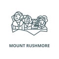 Usa presidents,mount rushmore vector line icon, linear concept, outline sign, symbol Royalty Free Stock Photo