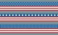 Set of seamless border patterns. Ribbons with USA flag. Royalty Free Stock Photo
