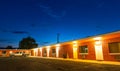 USA roadside motel in the night.