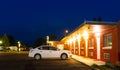 USA roadside motel in the night. Royalty Free Stock Photo