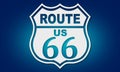 USA Route 66 vintage road sign in blue color Royalty Free Stock Photo