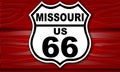 USA Route 66 vintage road sign for Missouri state