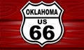USA Route 66 vintage  road sign for Oklahoma state Royalty Free Stock Photo