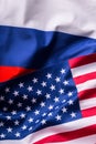 USA and Russia. Usa flag and Russia flag Royalty Free Stock Photo