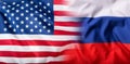 USA and Russia. Usa flag and Russia flag Royalty Free Stock Photo