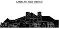 Usa, Santa Fe, New Mexico architecture vector city skyline, travel cityscape with landmarks, buildings, isolated sights Royalty Free Stock Photo