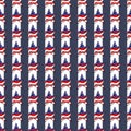 USA seamless pattern. 4th of July  background with symbols of Americans Government such as statue of liberty, flag, american eagle Royalty Free Stock Photo